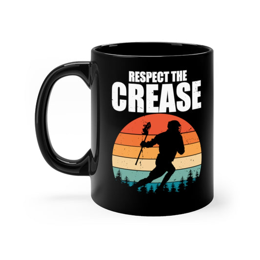 11oz Black Coffee Mug Ceramic Hilarious Respect Crease Field Hockey Comical Sayings Fan Humorous Extreme Contact Sports Competition Lover