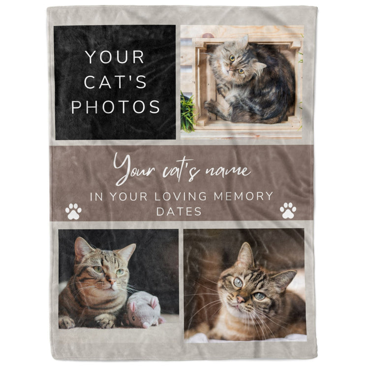 Personalized Cat Loss Memorial Blanket Gift