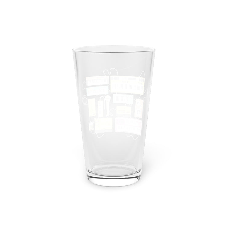 Beer Glass Pint 16oz Humorous Electronic Musician Synthesizers Drums Enthusiast Hilarious Instrument