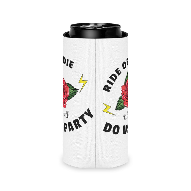 Beer Can Cooler Sleeve  Funny Bridal Bachelorettes Festivities Illustration Sayings Hilarious