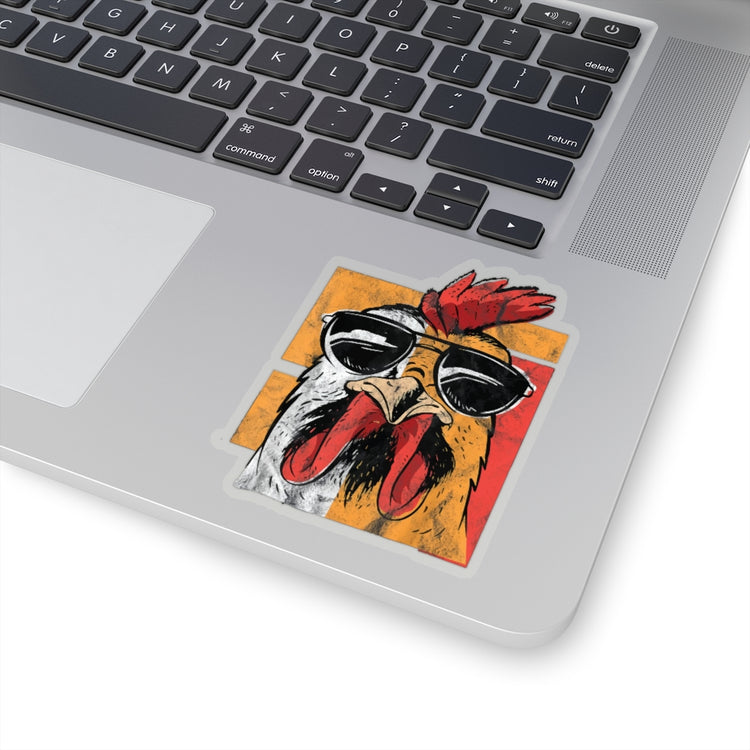 Sticker Decal Funny Cockerel Animals Poultry Graphic Pun  Gift Cute Chicken Wearing Stickers For Laptop Car