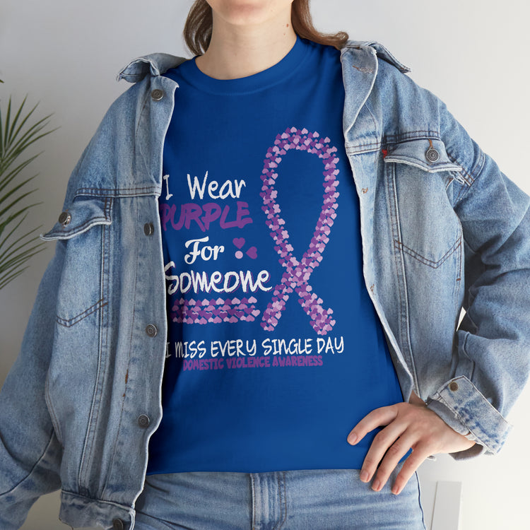 Shirt Funny Wear Purple Domestic Violence Awareness Survivor Fun Empowerment Support T-Shirt Unisex Heavy Cotton Tee