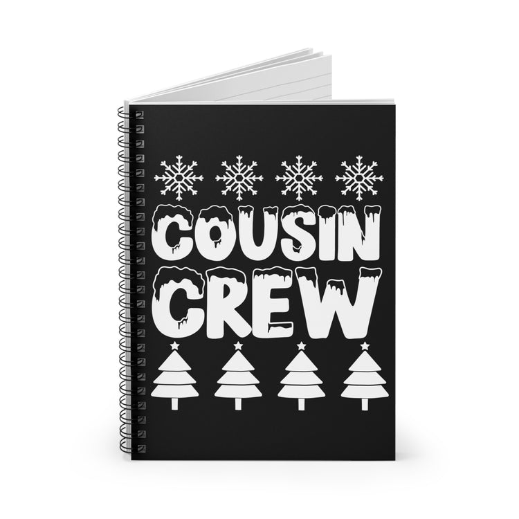 Novelty Cousins Crews Christmas Illustration Tee Shirt Gift | Cute Snowflakes Kiddie Graphic Girls Boys T Shirt Spiral Notebook - Ruled Line