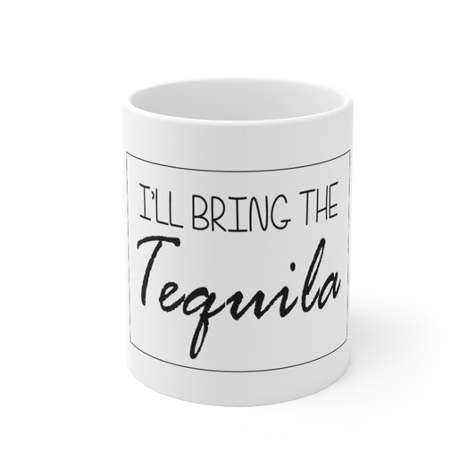 White Ceramic Mug  Funny Beverage Bringing Tequila Shot Bartender Mixologist Hilarious Alcohol Drinking Saying Party Wedding
