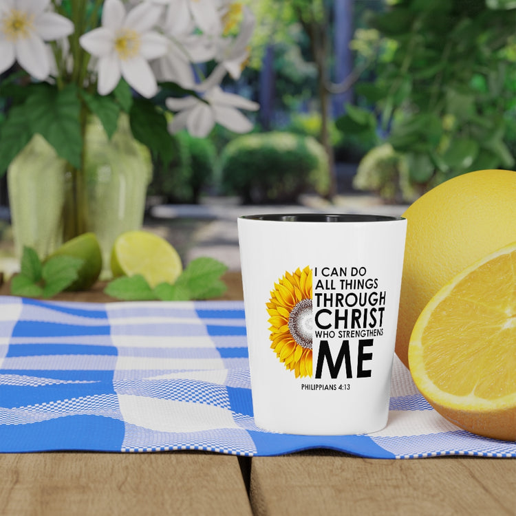 Shot Glass Party Ceramic Tequila   Inspirational Christianity Sunflowers Philippians Catholic Motivational