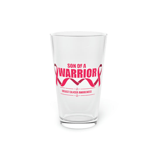 Beer Glass Pint 16oz Humorous Breast Cancer Awareness Encouraging Novelty Carcinoma Women's Serious Illness Sick