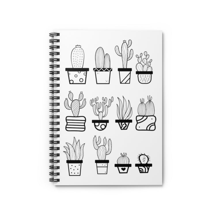 Spiral Notebook   Humorous Cactuses Enthusiasts Cactus Illustration Vintage Novelty Succulents