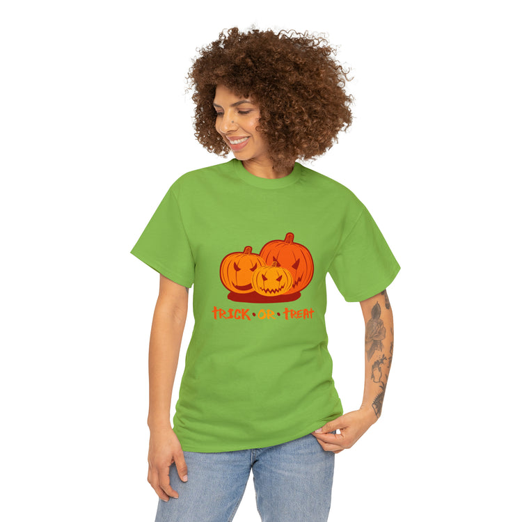 Shirt Funny Trick Or Treat Pumpkin Jack O Halloween Playful costume Lantern Graphic T-Shirt Unisex Heavy Cotton Tee