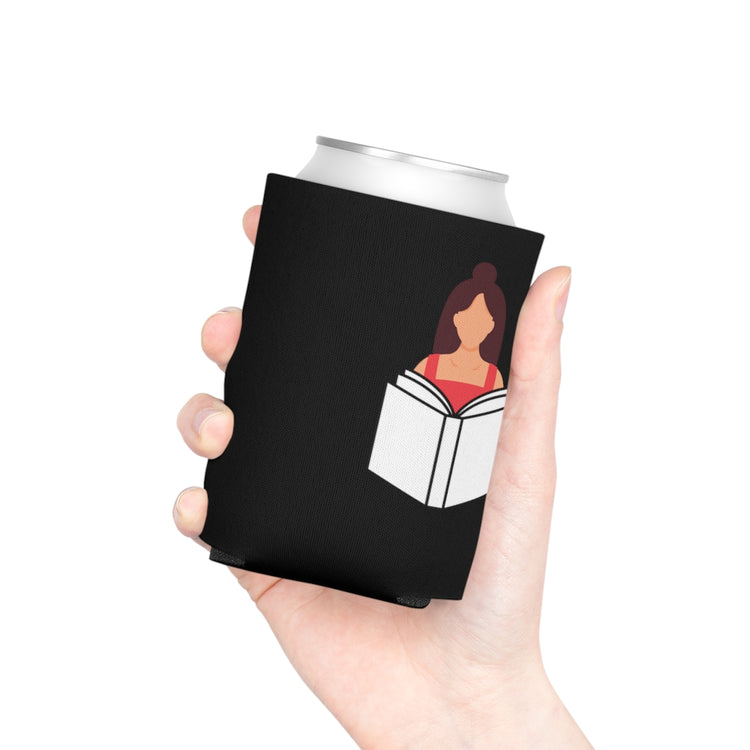 Beer Can Cooler Sleeve Humorous Bookworms Reading Enthusiasts Illustration Puns Hilarious Bookish