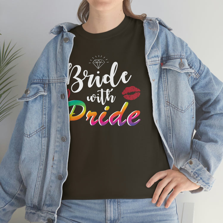 Humorous LGBTQ Bridal Appreciation Statements Graphic Puns Hilarious Supportive Bridesmaid Illustration Quote Black Shirt / White Print for