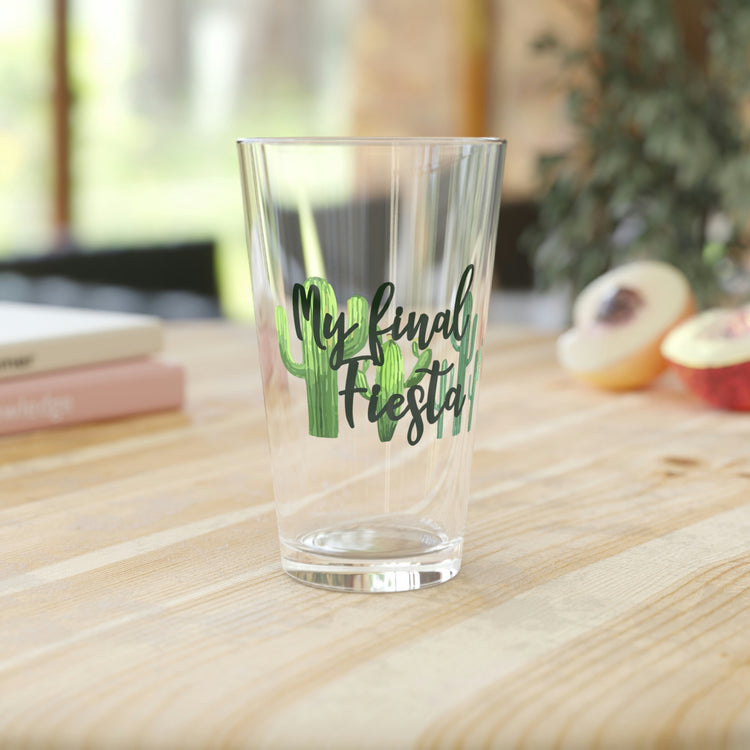 Beer Glass Pint 16oz Funny Engagement Vacations Cactus Sarcastic Mexico Wedding  Mexican Engagement Entourages