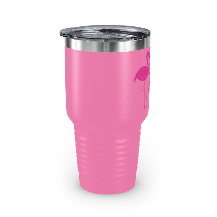 30oz Tumbler Stainless Steel Colors  Humorous Bridal Entourages Flamingoes Illustration Puns Hilarious Bridesmaids