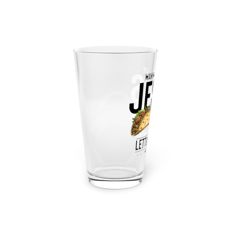 Beer Glass Pint 16oz  Humorous Taco Foodie Priesthood Catholic Church Pastor Pun Humorous