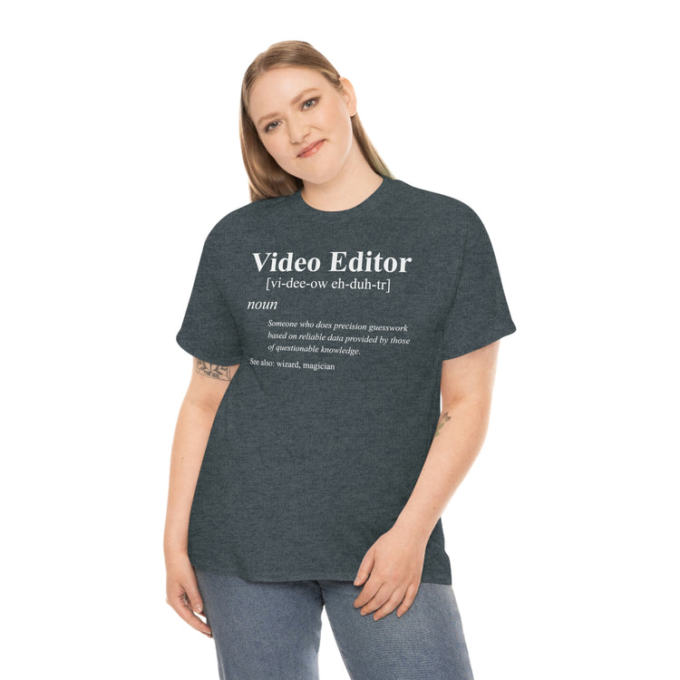 Humorous Filmmaking Moviemaking Content Creation Hilarious Videography Enthusiast Men Women T Shirt Unisex Heavy Cotton Tee