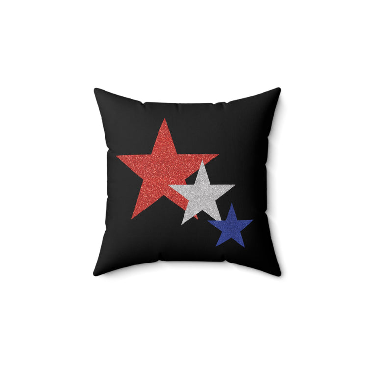 Three Stars Fourth Of July Spun Polyester Square Pillow