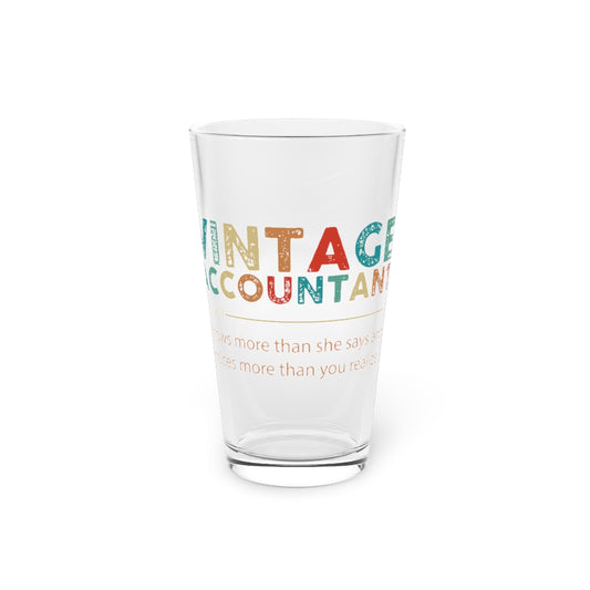 Beer Glass Pint 16oz  Novelty Retro Auditor Bookkeeper Accountancy Hilarious Ladies Cashier Analyst