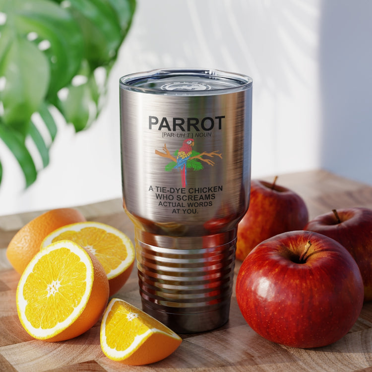 30oz Tumbler Stainless Steel Colors Humorous Parrot Cockatoo Cockatiels Colored Birds Enthusiast Novelty Parakeet