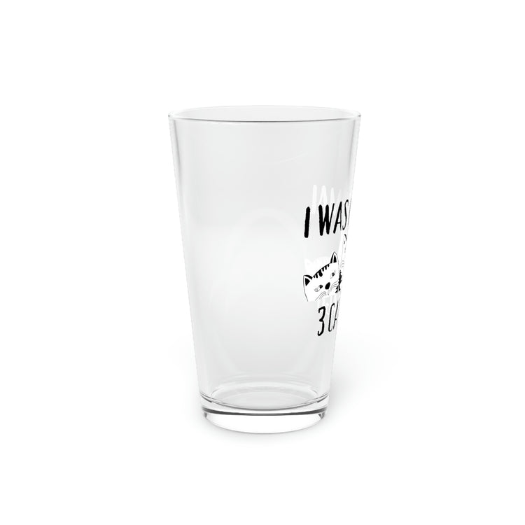 Beer Glass Pint 16oz Funny Sayings I was Normal 3 Cats Ago  Mom Cat  Novelty Wife Sarcastic Cats Women Sarcasm Pet Mom