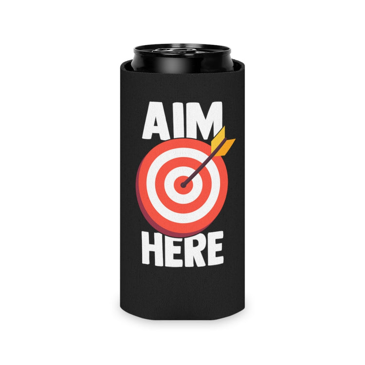 Beer Can Cooler Sleeve  Humorous Aim Projectiles Leisure Fun Sports Enthusiast Novelty Entertainment