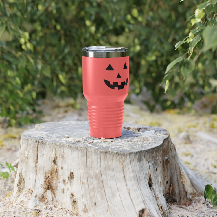 30oz Tumbler Stainless Steel Colors  Humorous Pumpkins Illustration Tricks Treats Enthusiasts Pun Hilarious Tricking