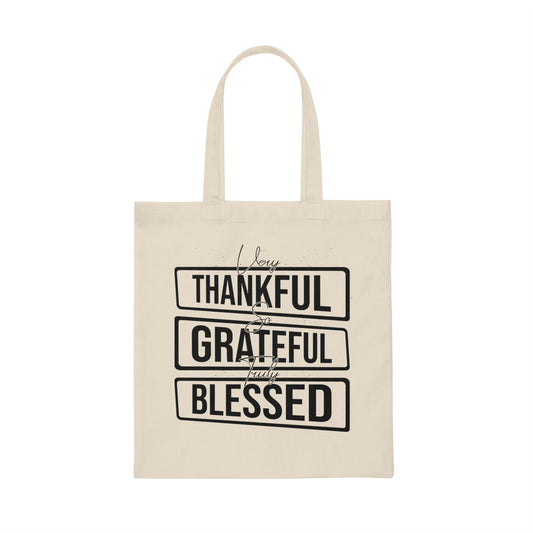 Novelty Very Thankfully Positiviteness Support Inspiration Humorous Gratefully Delightedly Optimistic Sayings Canvas Tote Bag