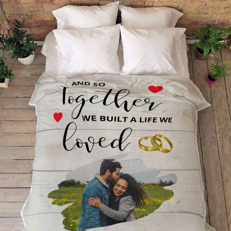 Custom Couples Anniversary Photo Blanket