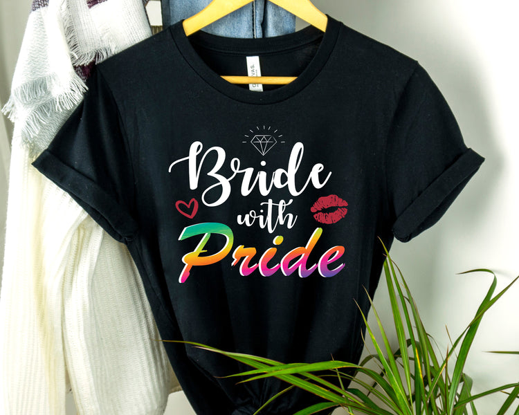 Humorous LGBTQ Bridal Appreciation Statements Graphic Puns Hilarious Supportive Bridesmaid Illustration Quote Black Shirt / White Print for