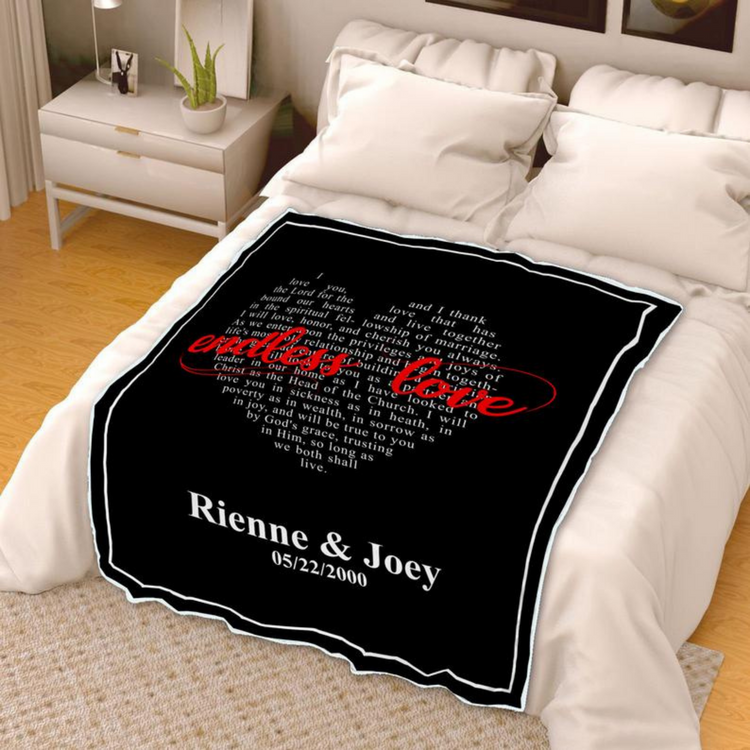 Personalized Mr Mrs Wedding Vows Blanket