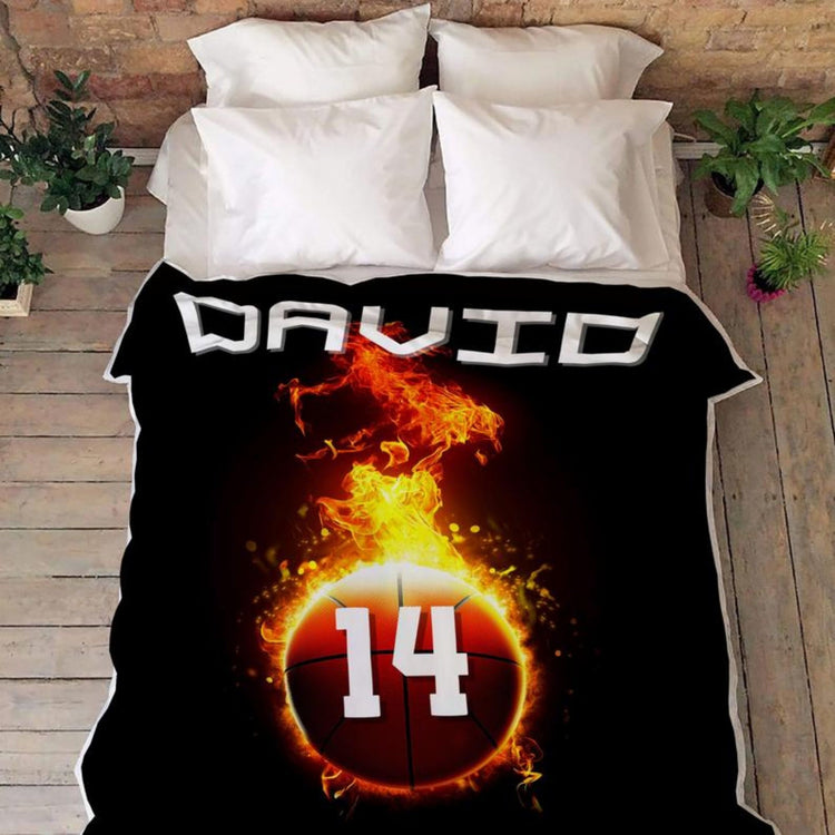 Personalized Name Basketball Blanket