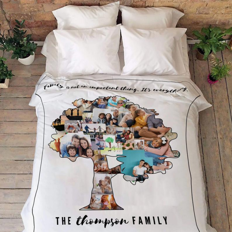 Personalized Family Tree Photo Blanket