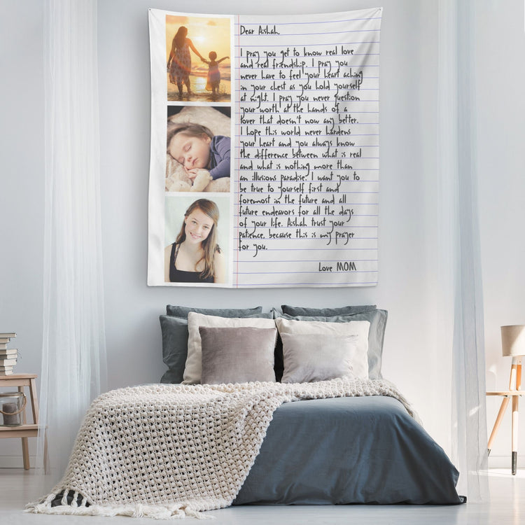 Customized Photo Love Letter Tapestry