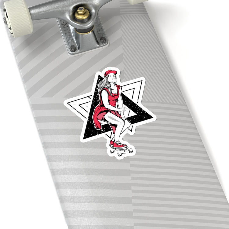 Sticker Decal Humorous Skateboarder Girl Skater Skating America Enthusiast Novelty American Stickers For Laptop Car