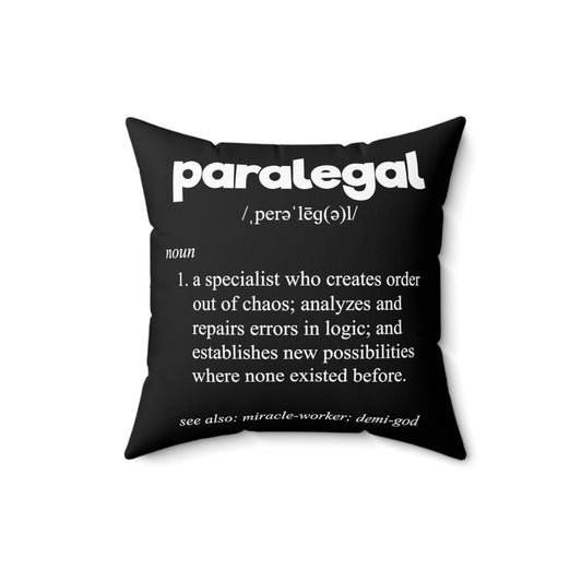 Hilarious Paralegal Meaning Description Legal Assistant Fan Humorous Lawyer Paralegals Litigator Enthusiast Spun Polyester Square Pillow