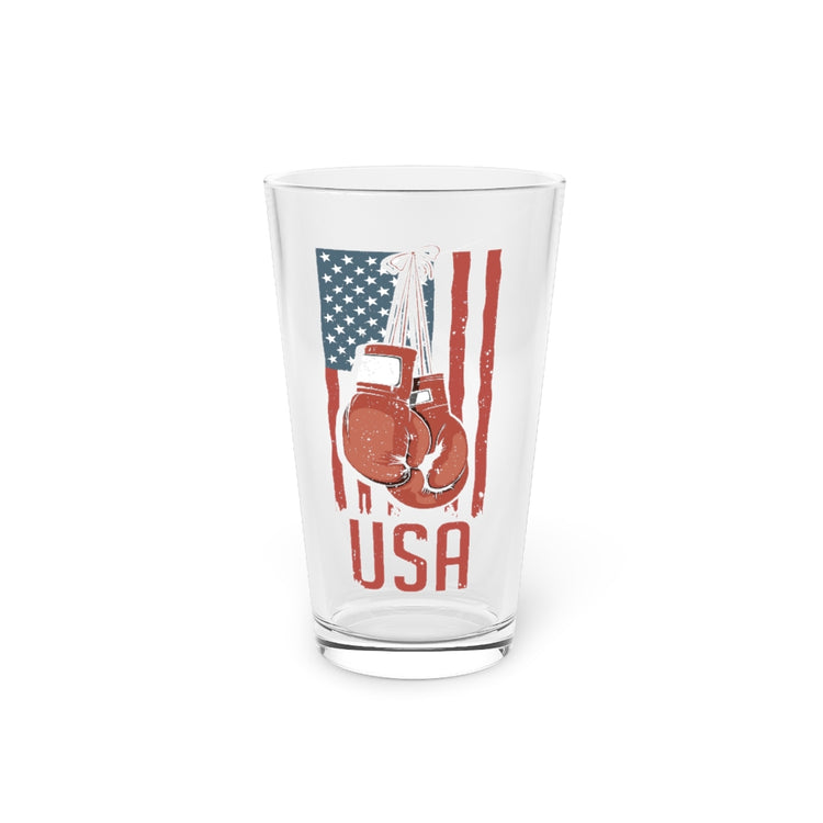 Beer Glass Pint 16oz Novelty USA Boxer Gloves Nationalistic Sparring Grappling Hilarious