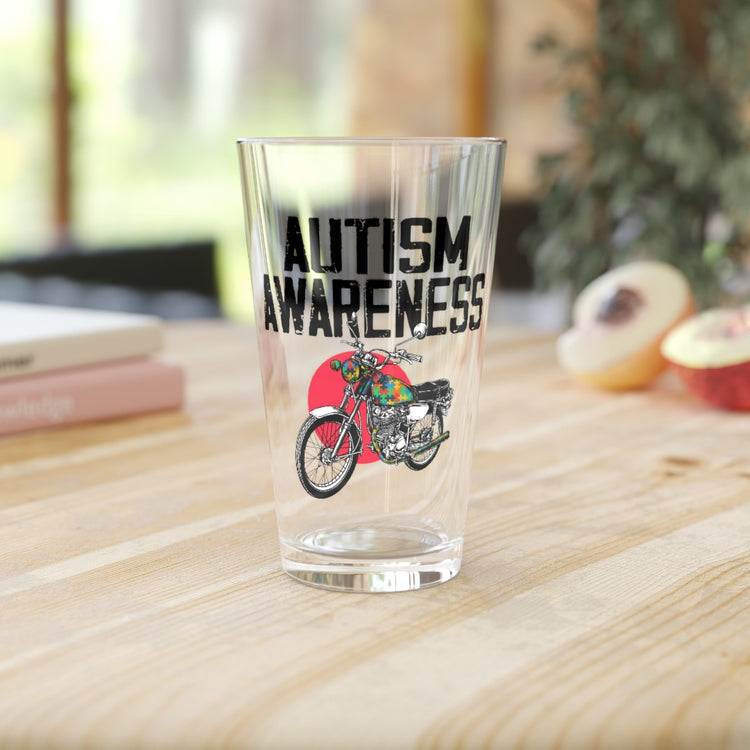 Beer Glass Pint 16oz Hilarious Disorders Sympathy Autism Awareness Motivational Humorous Genetic