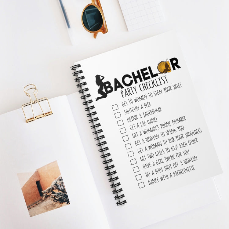 Spiral Notebook  Novelty Bachelors Funny Bridal Marriage Checklist Bride Humorous Engagement