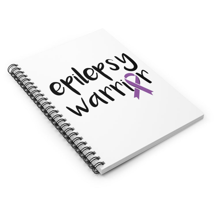 Spiral Notebook   Humorous Epilepsy Fighter Childrens Violet Stripe Supporter Novelty Cramping