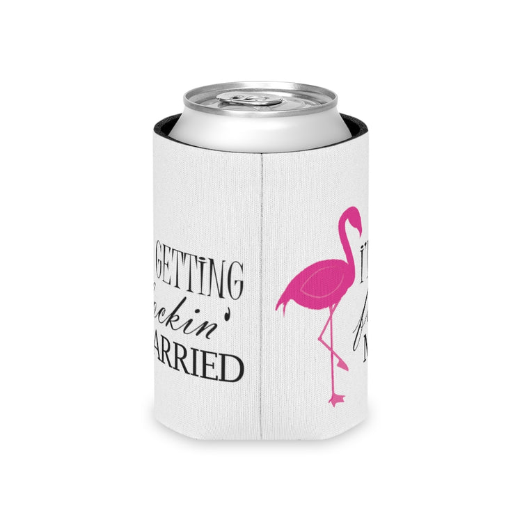 Beer Can Cooler Sleeve Humorous Bridal Entourages Flamingoes Illustration Puns Hilarious Bridesmaids