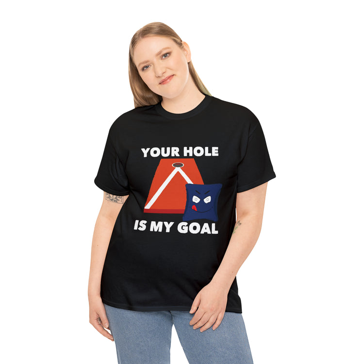 Shirt Funny Your Hole's My Goal Illustration Golfer Hilarious Golf Competition Sports T-Shirt Unisex Heavy Cotton Tee