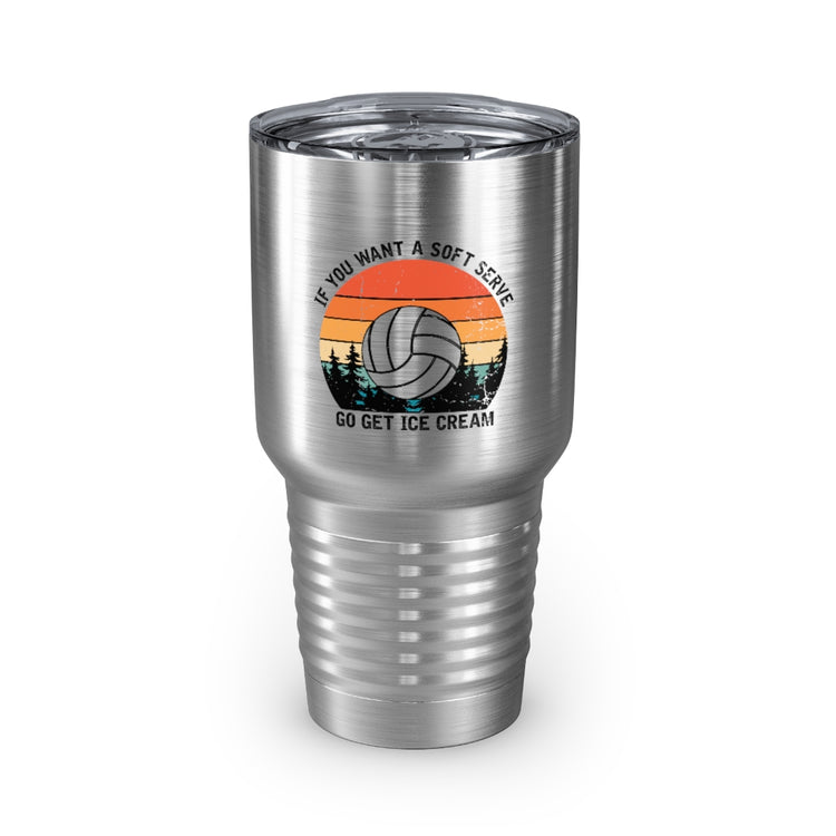 30oz Tumbler Stainless Steel  Colors Humorous Volleyball Enthusiasts Mockery Sporty Pun Sayings Funny Spikers Teams