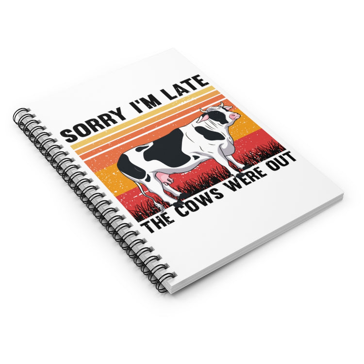 Spiral Notebook  Hilarious Cows Livestock Farmers Manure Farms Enthusiast Humorous Farming Town