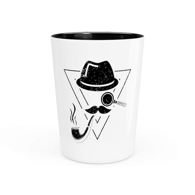 Shot Glass Party Ceramic Tequila Funny Investigating Reporters Inspectors Men Women Humorous Investigators Illustration Gag