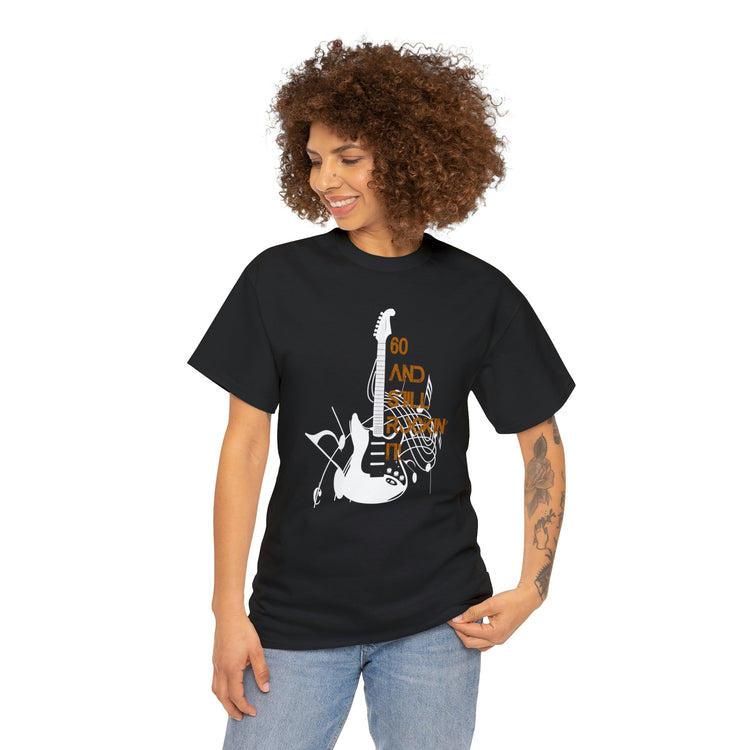 Shirt Vintage 60 And Still Rockin' It Throwback Guitar Classic Concerts Nostalgia Music T-Shirt Unisex Heavy Cotton Tee