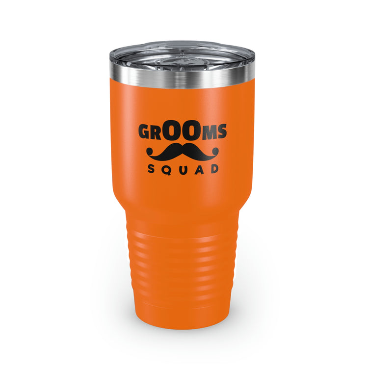 30oz Tumbler Stainless Steel Colors Humorous Groom Squad Bachelors Mustache Wedding Funny Bridal  Engagement Fiance