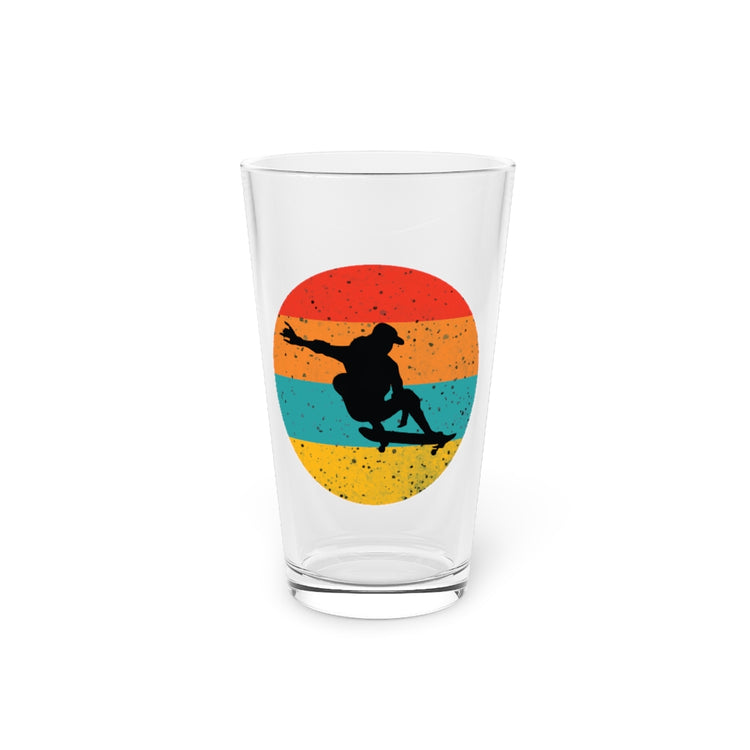 Beer Glass Pint 16oz  Novelty Silhouette Style Skateboard