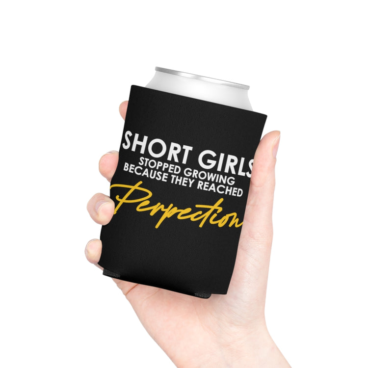 Beer Can Cooler Sleeve  Funny Short Girl Stopped Growing Introverted Sarcastic Humorous Shortest Ladies