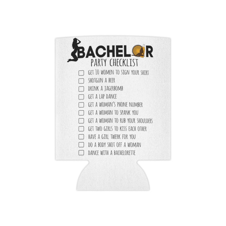 Beer Can Cooler Sleeve  Novelty Bachelors Funny Bridal Marriage Checklist Bride Humorous Engagement