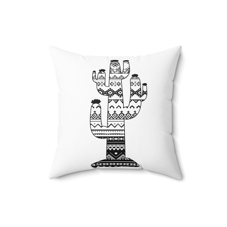 Aztec Cactus For Men and Women Boho Desert Spun Polyester Square Pillow