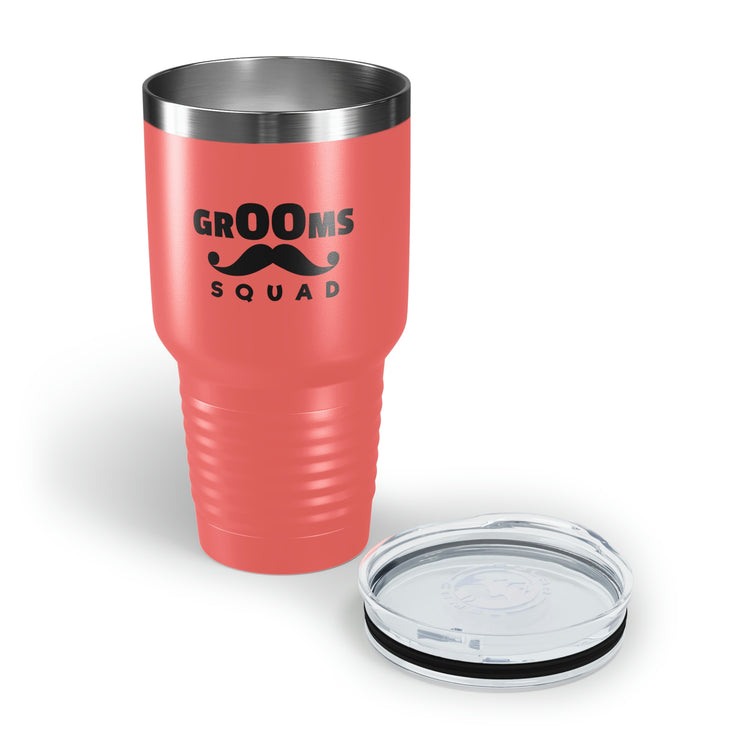 30oz Tumbler Stainless Steel Colors Humorous Groom Squad Bachelors Mustache Wedding Funny Bridal  Engagement Fiance