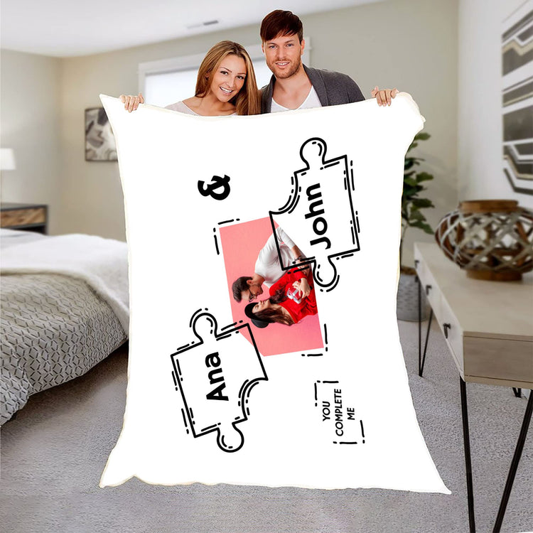 Personalized Missing Piece Puzzle Blanket